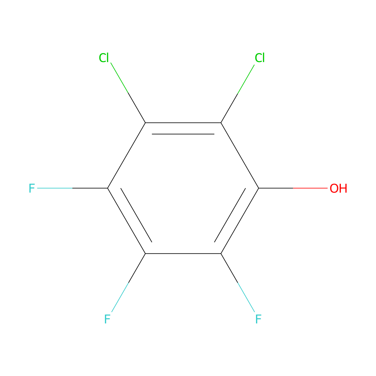 2,3-Dichloro-4,5,6-trifluorophenol molecular structure, CAS 19758-06-6