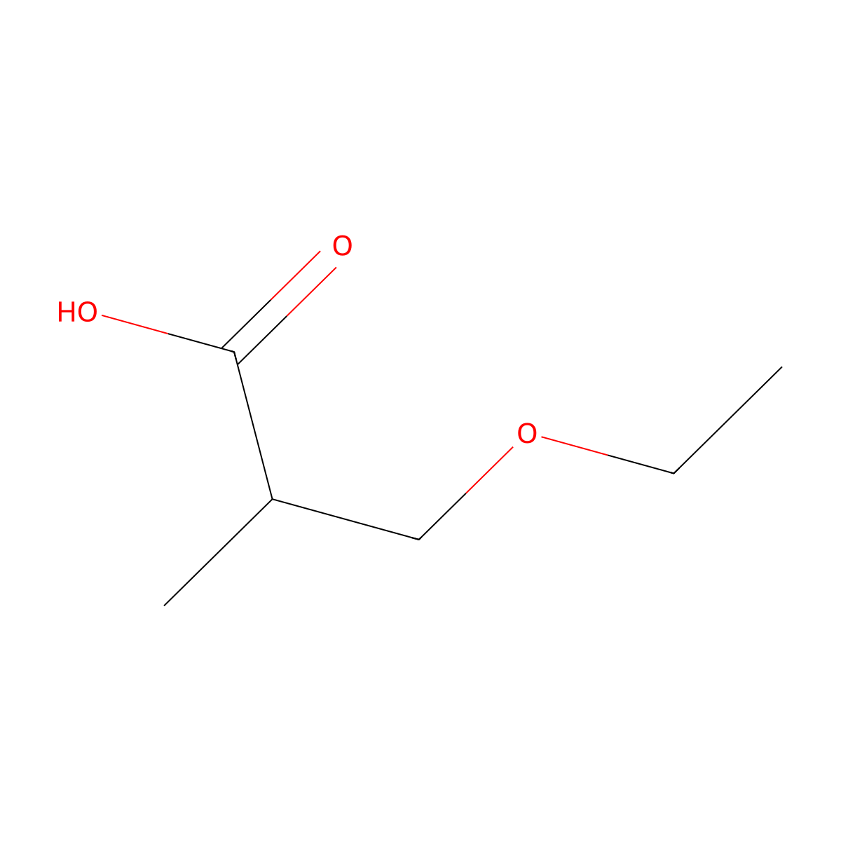 3-Ethoxy-2-methylpropanoic acid molecular structure, CAS 19758-27-1