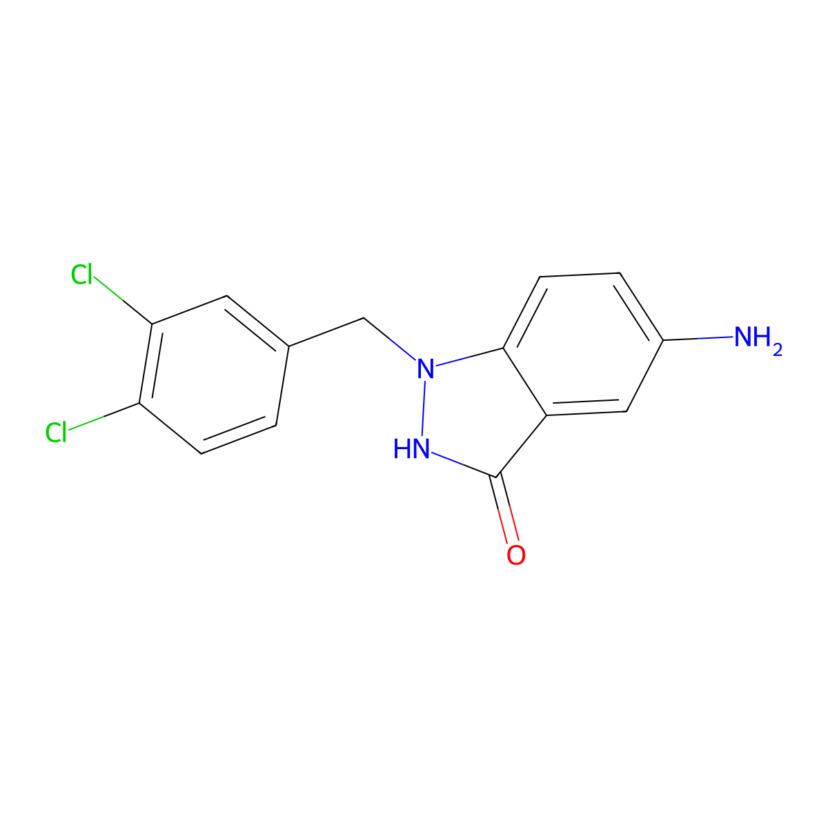 5-Amino-1-(3,4-dichlorobenzyl)-1H-indazol-3-ol molecular structure, CAS 197584-46-6