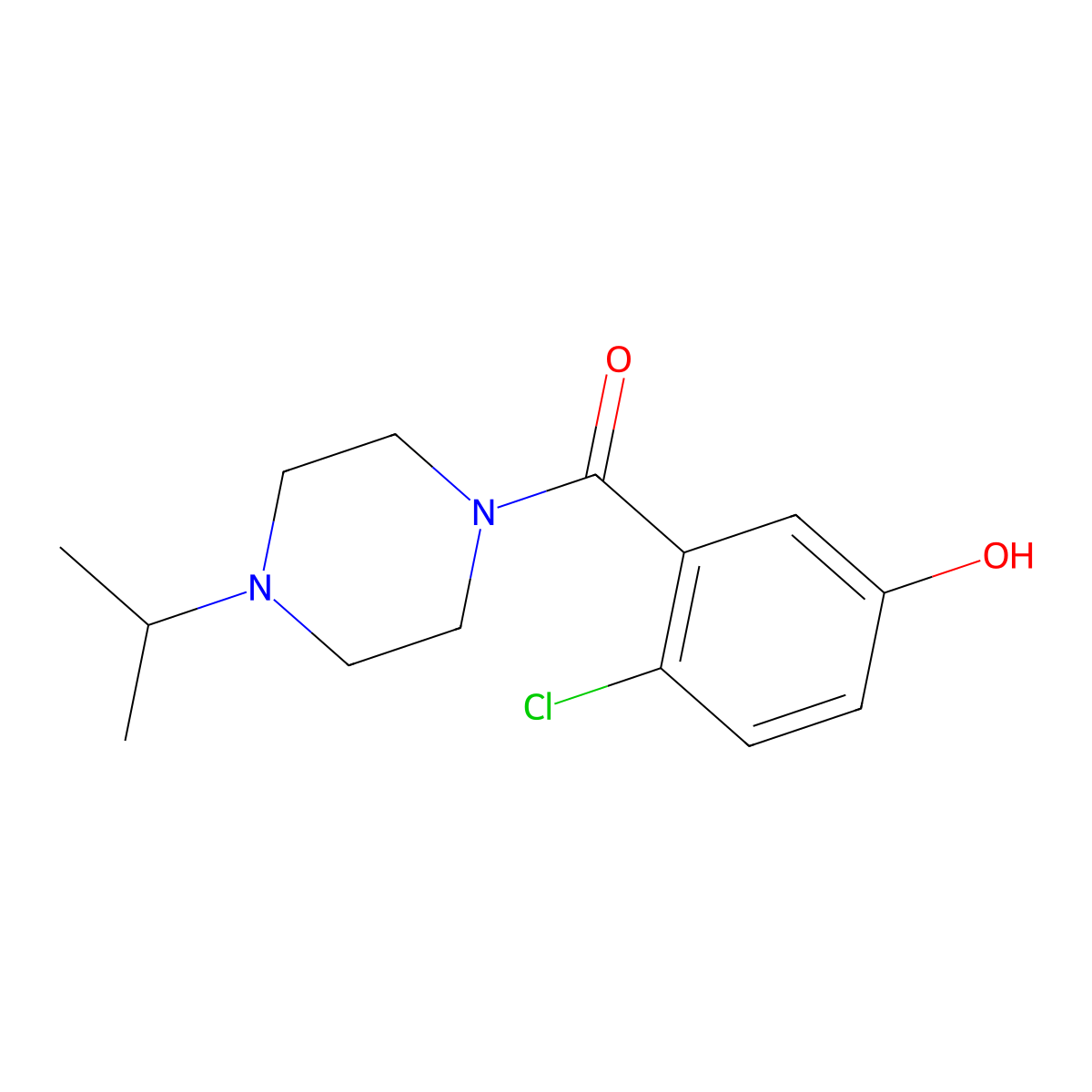 (2-Chloro-5-hydroxyphenyl)[4-(1-methylethyl)-1-piperazinyl]methanone molecular structure, CAS 1975853-69-0