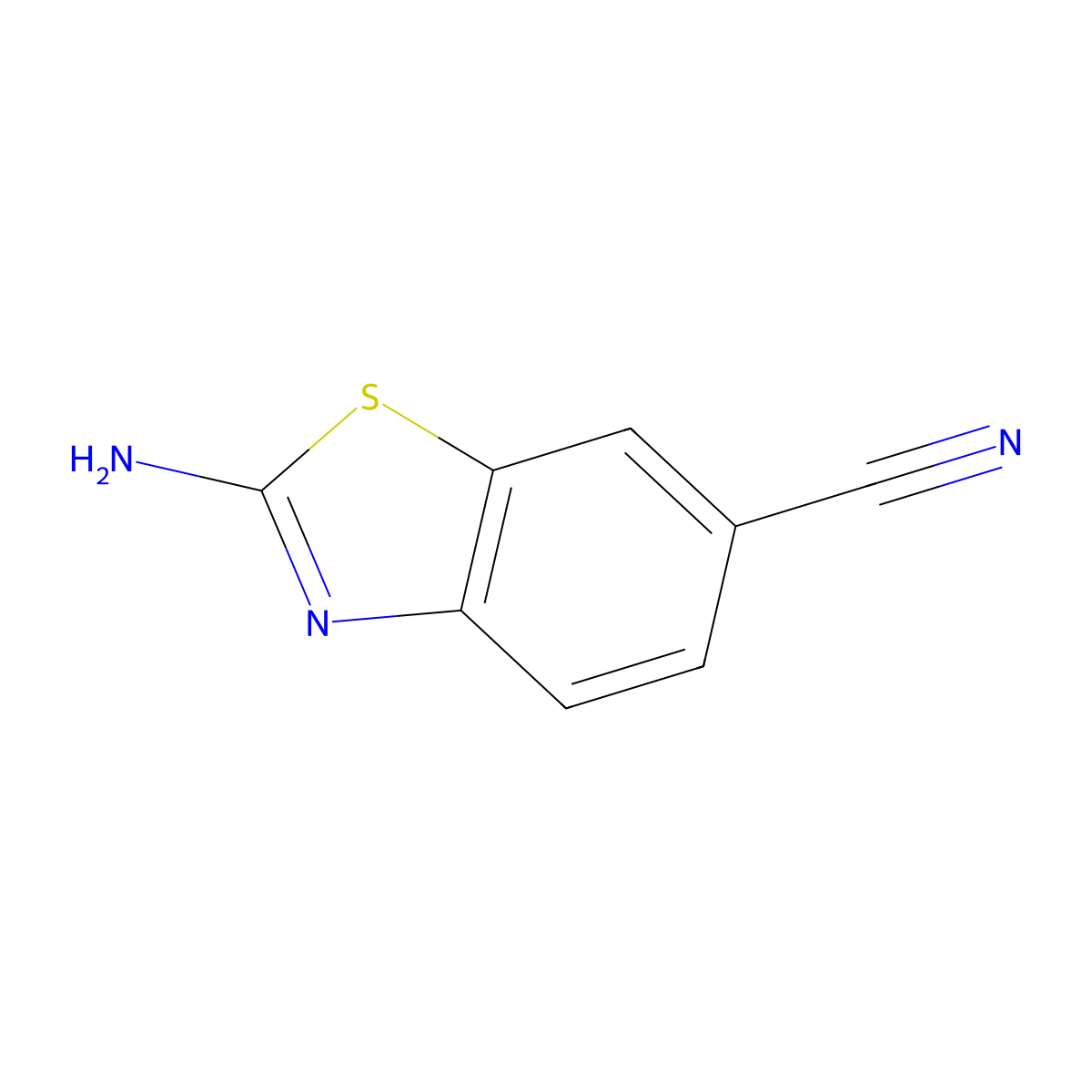 2-Aminobenzothiazole-6-carbonitrile molecular structure, CAS 19759-66-1