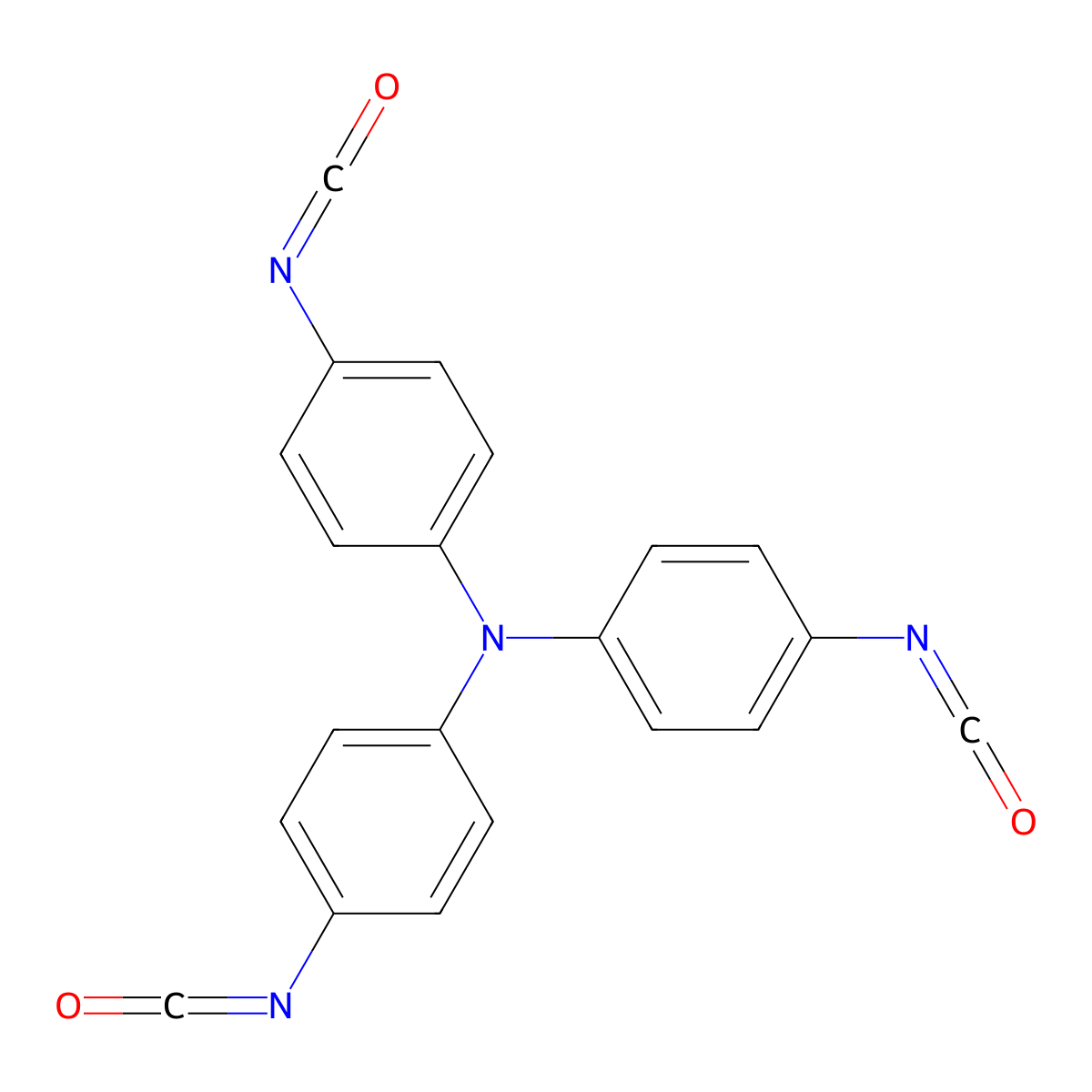 Tris(p-isocyanatophenyl)amine molecular structure, CAS 19759-70-7