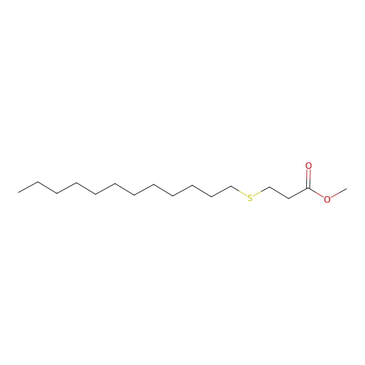 Propanoic acid, 3-(dodecylthio)-, methyl ester molecular structure, CAS 19759-75-2