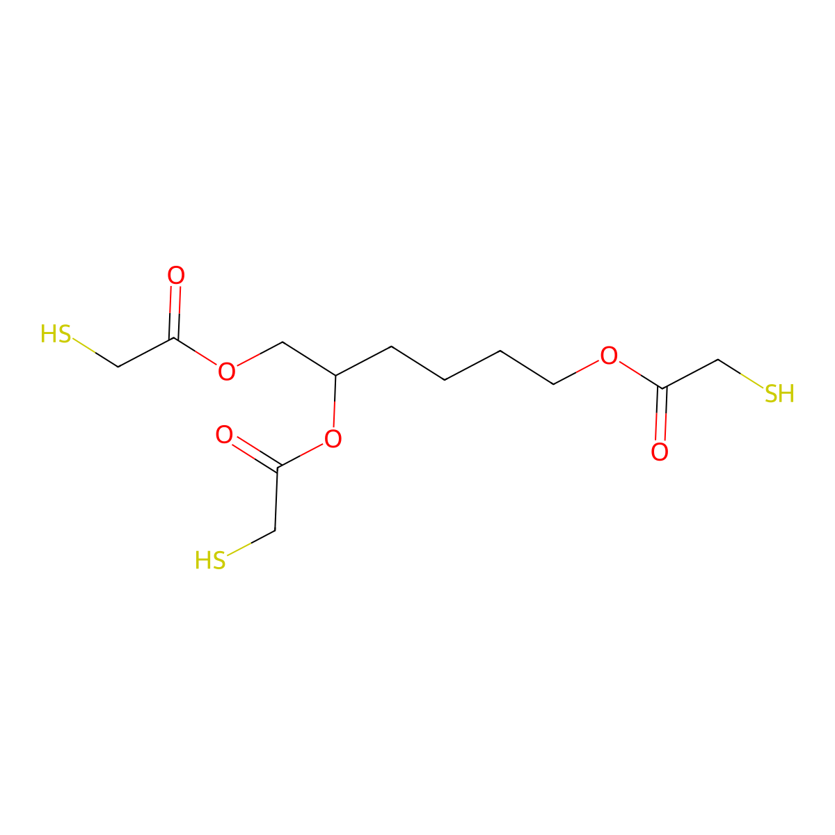 1,2,6-Hexanetriyl tris(mercaptoacetate) molecular structure, CAS 19759-80-9