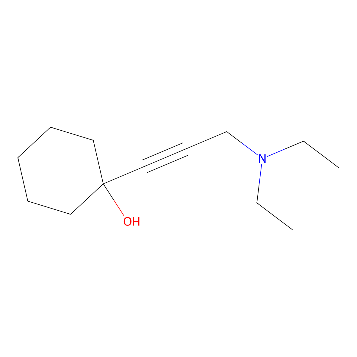 1-[3-(Diethylamino)prop-1-ynyl]cyclohexan-1-ol molecular structure, CAS 19759-94-5