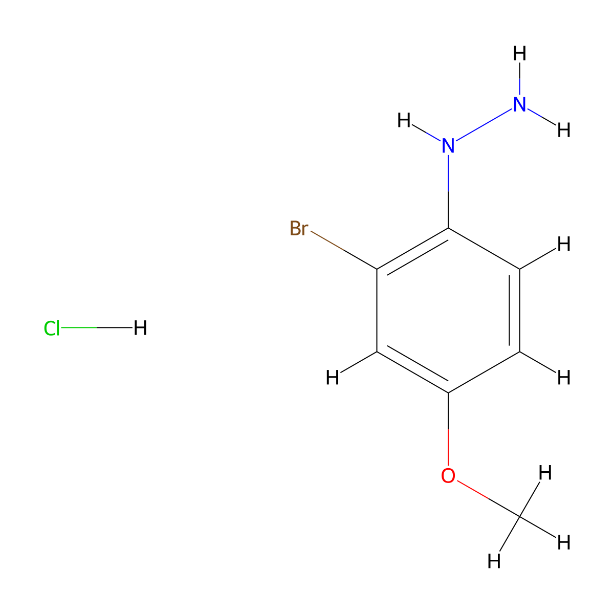 (2-Bromo-4-methoxyphenyl)hydrazine hydrochloride molecular structure, CAS 197590-44-6