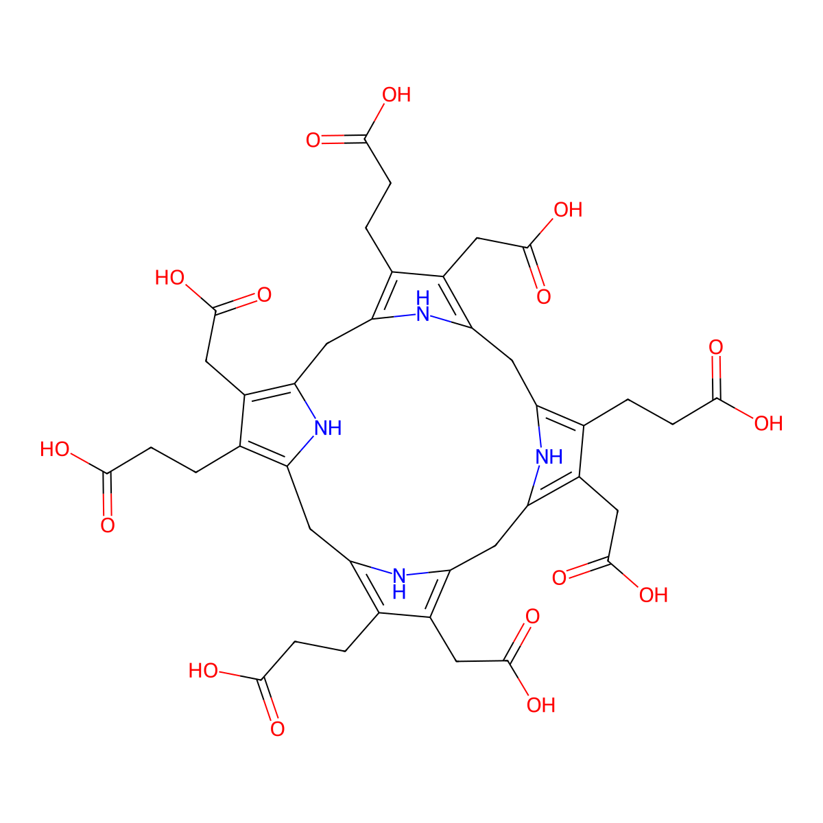 Uroporphyrinogen III molecular structure, CAS 1976-85-8