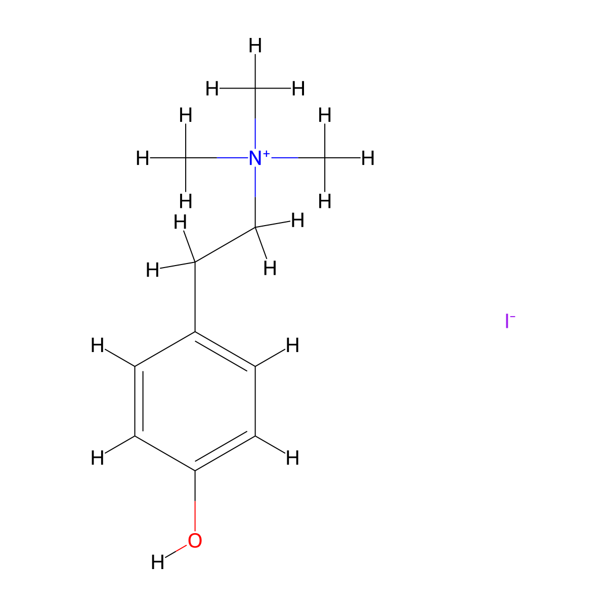 Candicine iodide molecular structure, CAS 1976-98-3