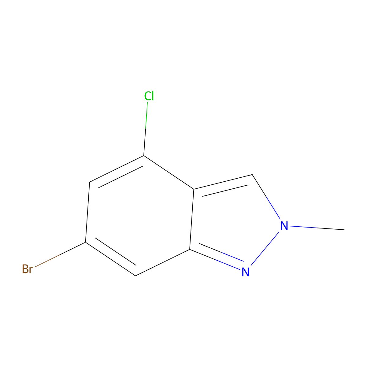 6-bromo-4-chloro-2-methyl-2H-indazole molecular structure, CAS 1976003-92-5