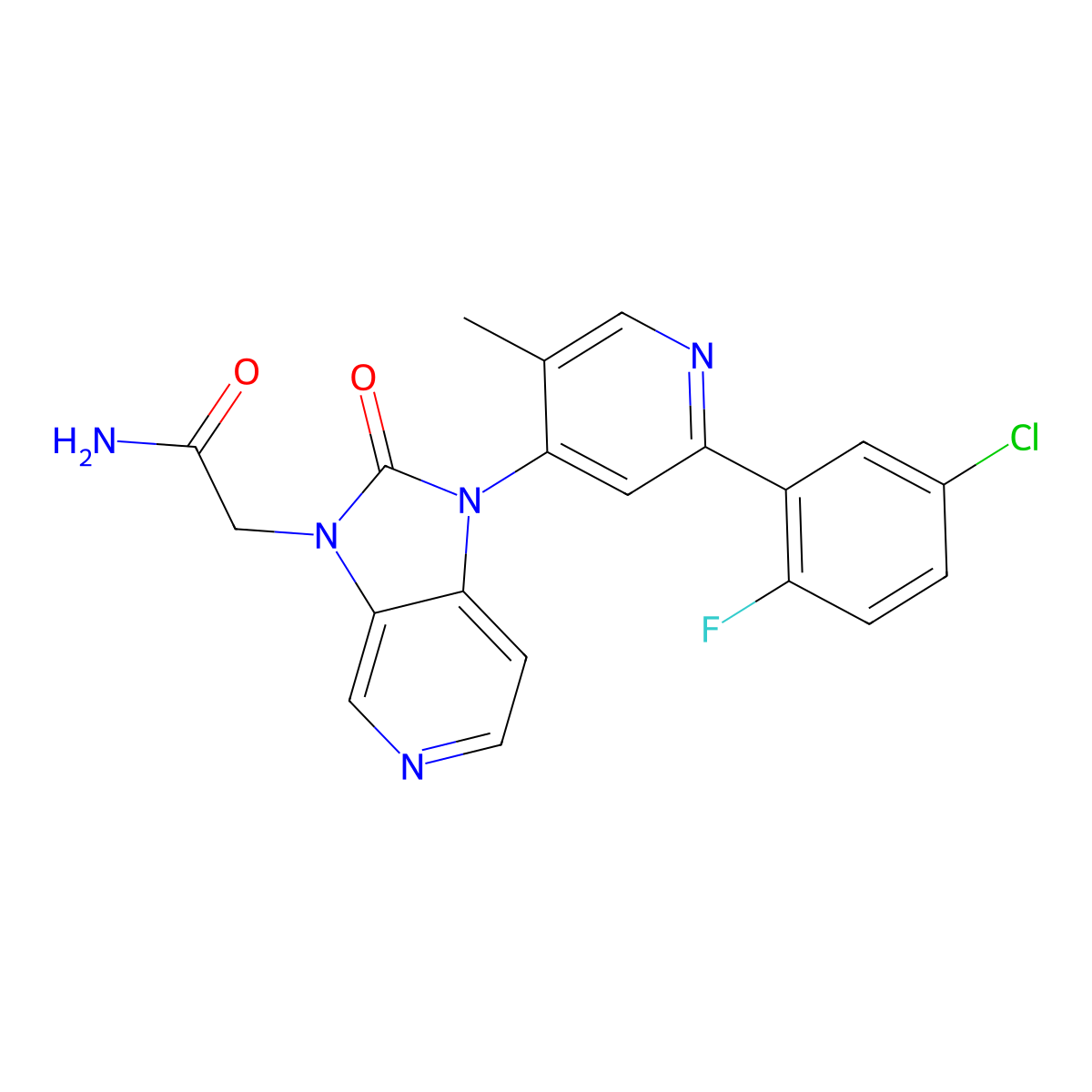 2-[1-[2-(5-Chloro-2-fluorophenyl)-5-methyl-4-pyridinyl]-2-oxoimidazo[4,5-c]pyridin-3-yl]acetamide molecular structure, CAS 1976038-41-1