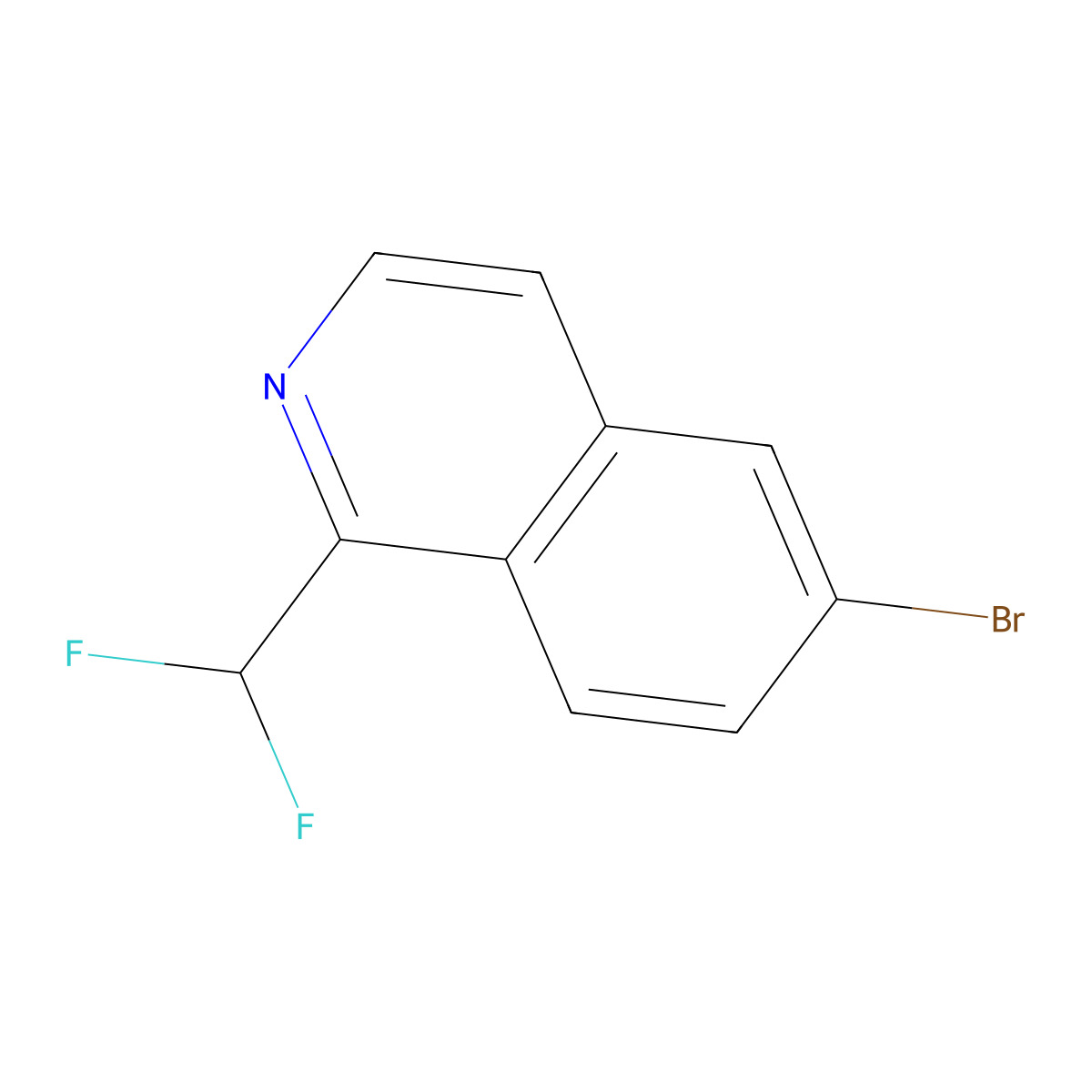 6-Bromo-1-(difluoromethyl)isoquinoline molecular structure, CAS 1976052-16-0