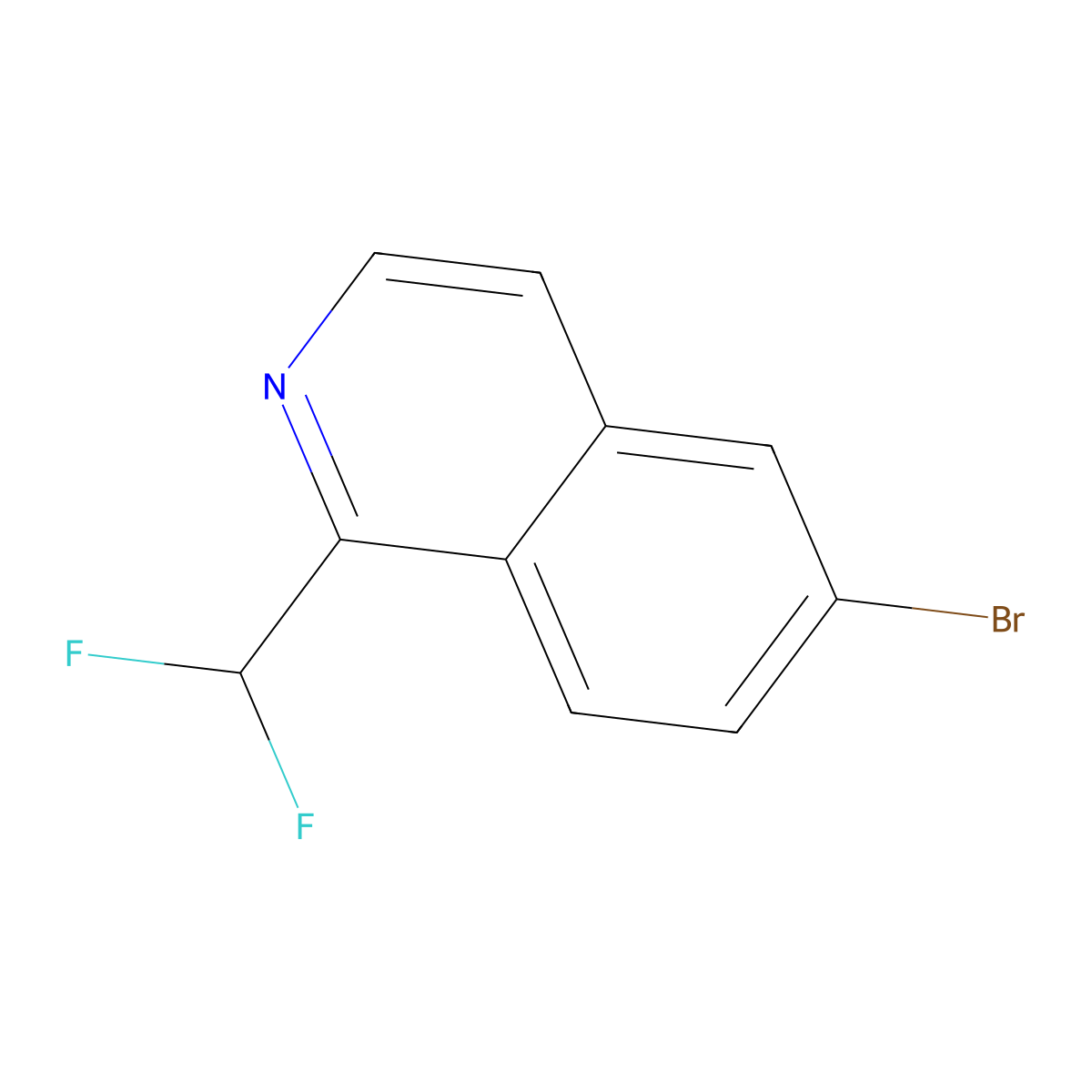 6-Bromo-1-(difluoromethyl)isoquinoline molecular structure, CAS 1976052-16-0
