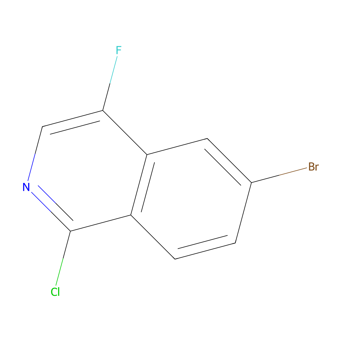 6-Bromo-1-chloro-4-fluoroisoquinoline molecular structure, CAS 1976053-18-5