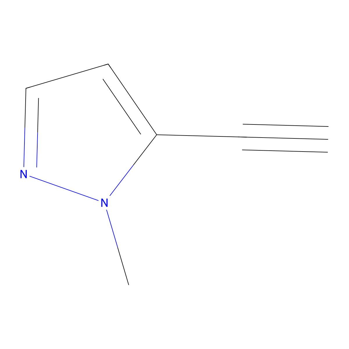 5-ethynyl-1-methyl-1H-pyrazole molecular structure, CAS 19762-15-3