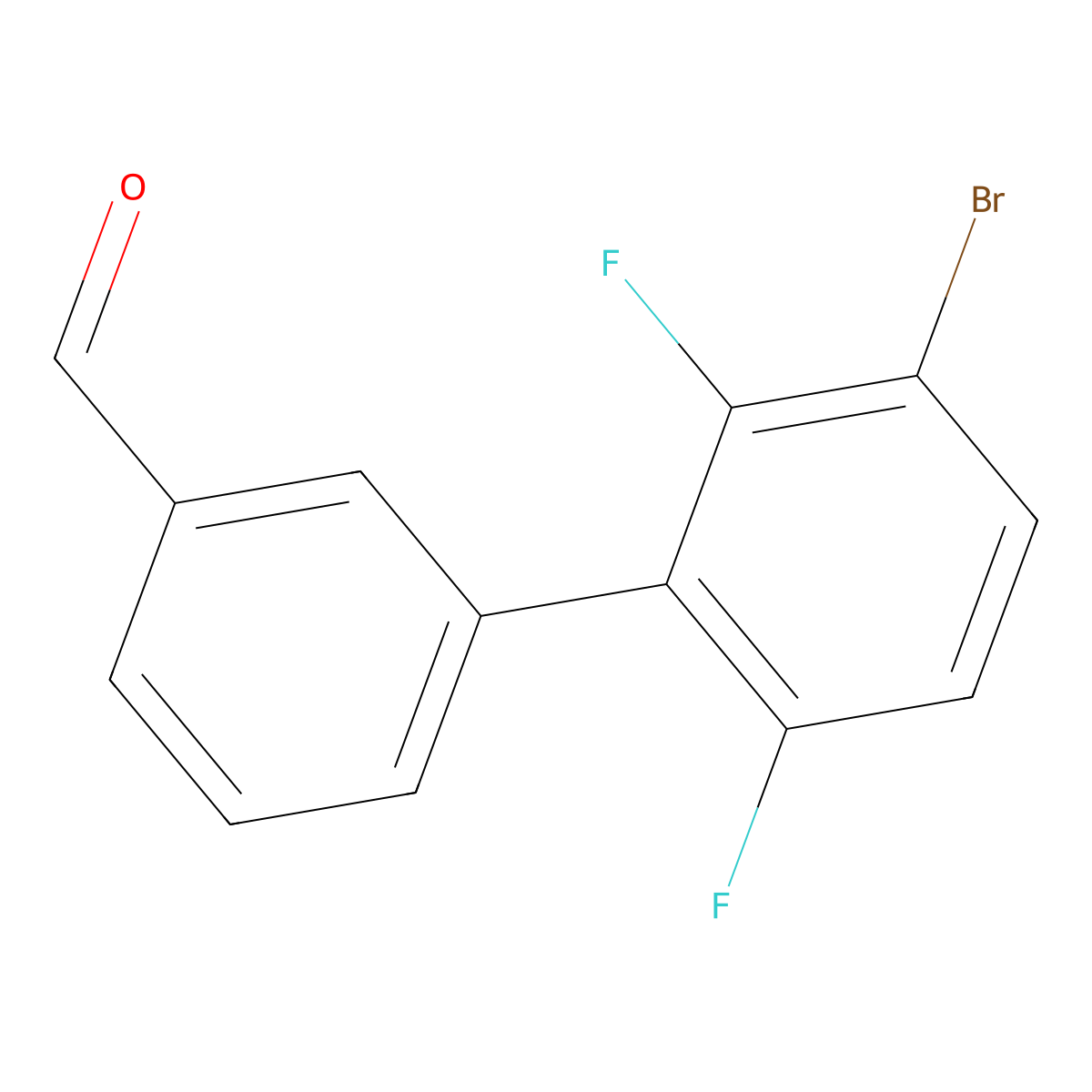 3'-Bromo-2',6'-difluoro-[1,1'-biphenyl]-3-carbaldehyde molecular structure, CAS 1976202-20-6