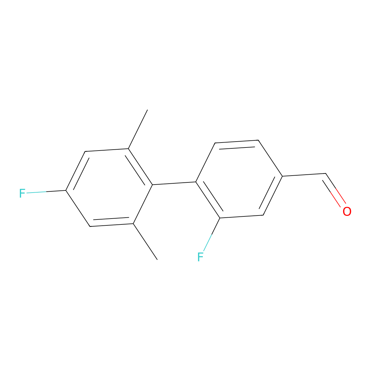 2,4'-Difluoro-2',6'-dimethyl[1,1'-biphenyl]-4-carboxaldehyde molecular structure, CAS 1976251-07-6