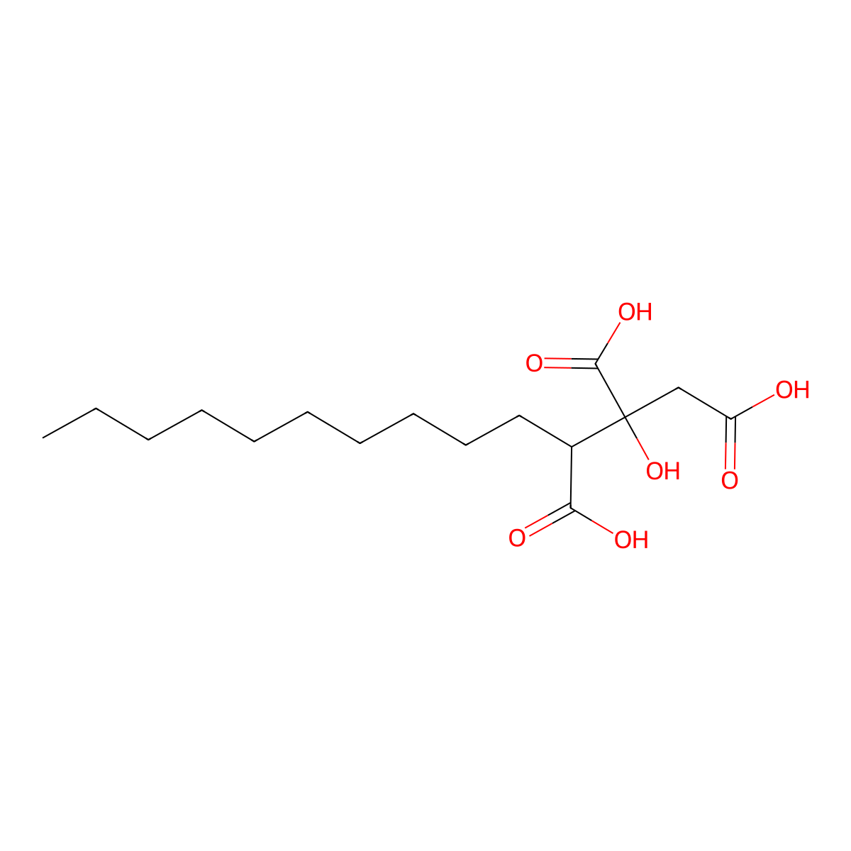 Decylcitric acid molecular structure, CAS 19763-41-8