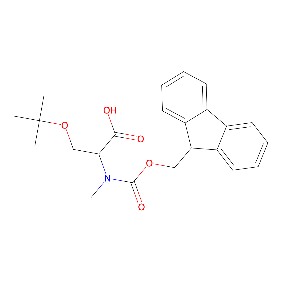 N-alpha-(9-Fluorenylmethyloxycarbonyl)-N-alpha-methyl-O-t-butyl-L-serine molecular structure, CAS 197632-77-2