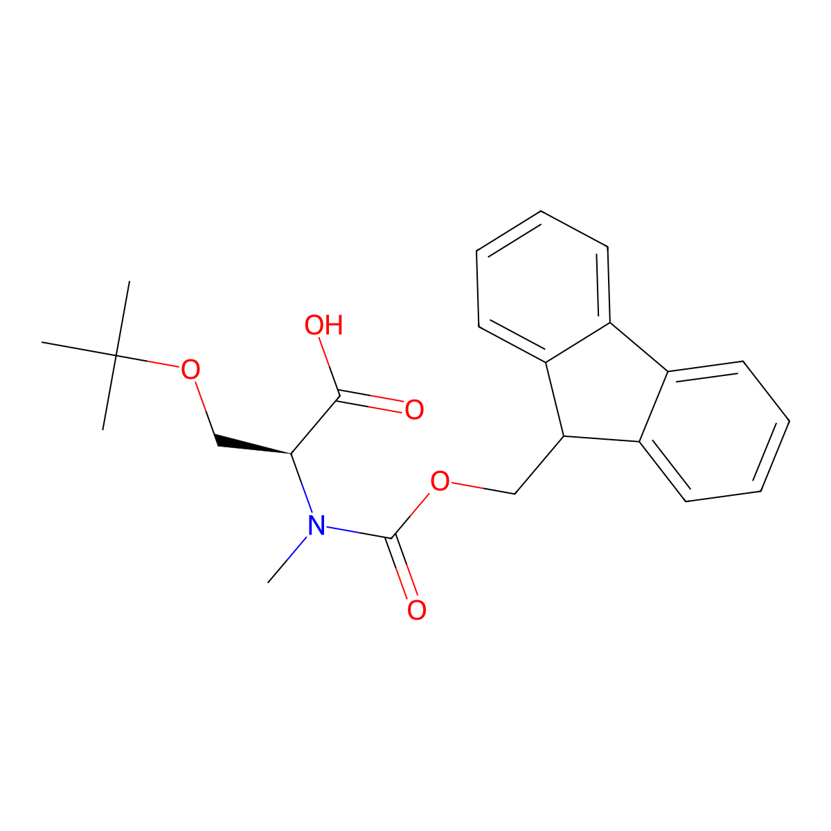 N-alpha-(9-Fluorenylmethyloxycarbonyl)-N-alpha-methyl-O-t-butyl-L-serine molecular structure, CAS 197632-77-2