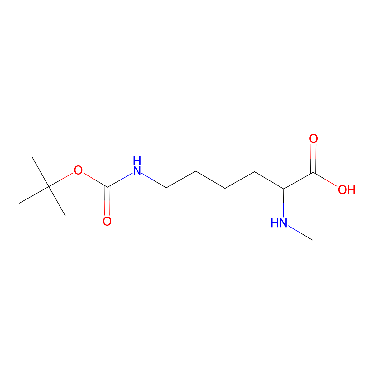 N6-(tert-butoxycarbonyl)-N2-methyl-L-lysine molecular structure, CAS 197632-81-8