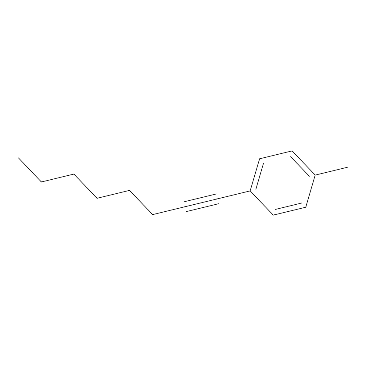 Benzene, 1-methyl-4-(1-octynyl)- molecular structure, CAS 197635-86-2