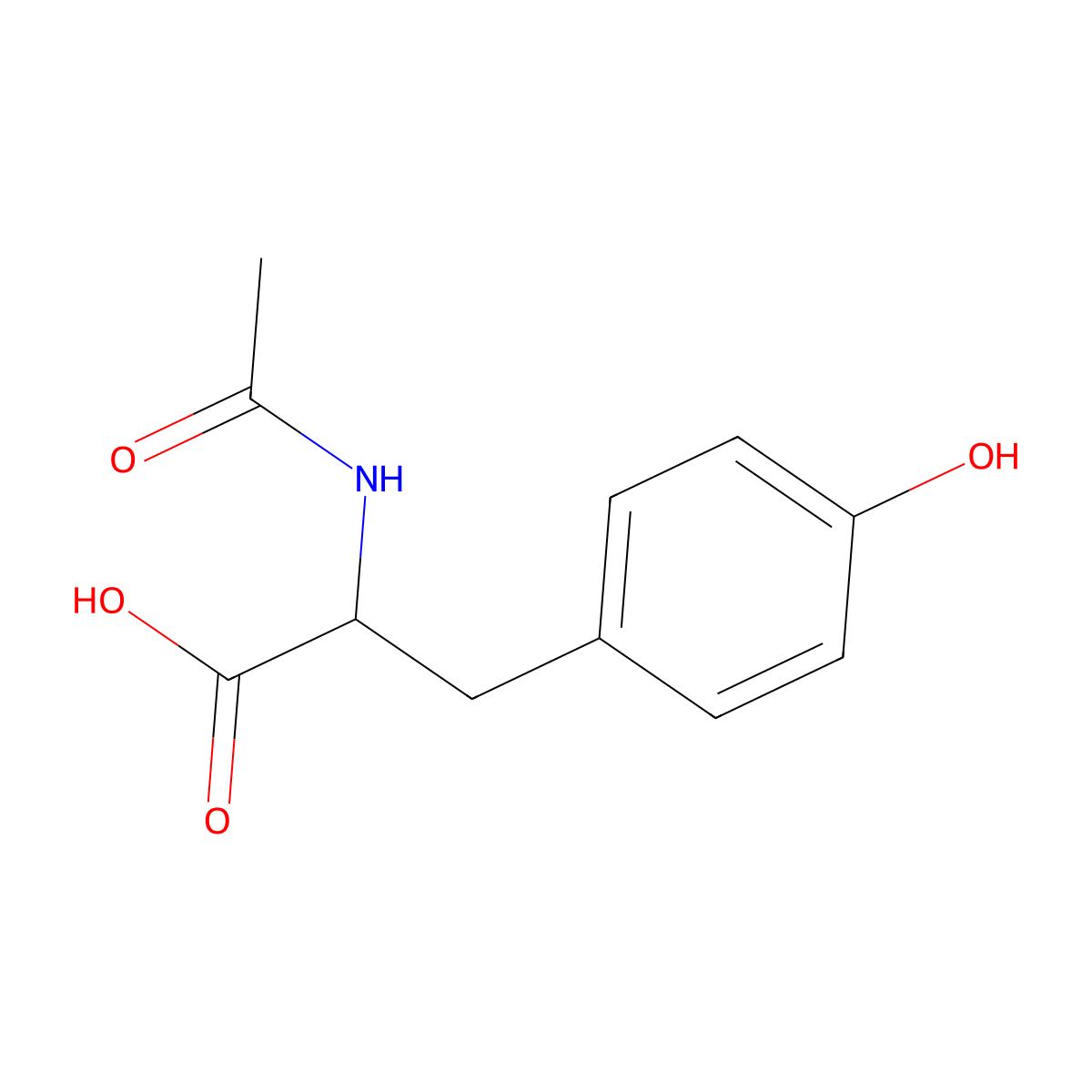 N-Acetyl-D-tyrosine molecular structure, CAS 19764-32-0
