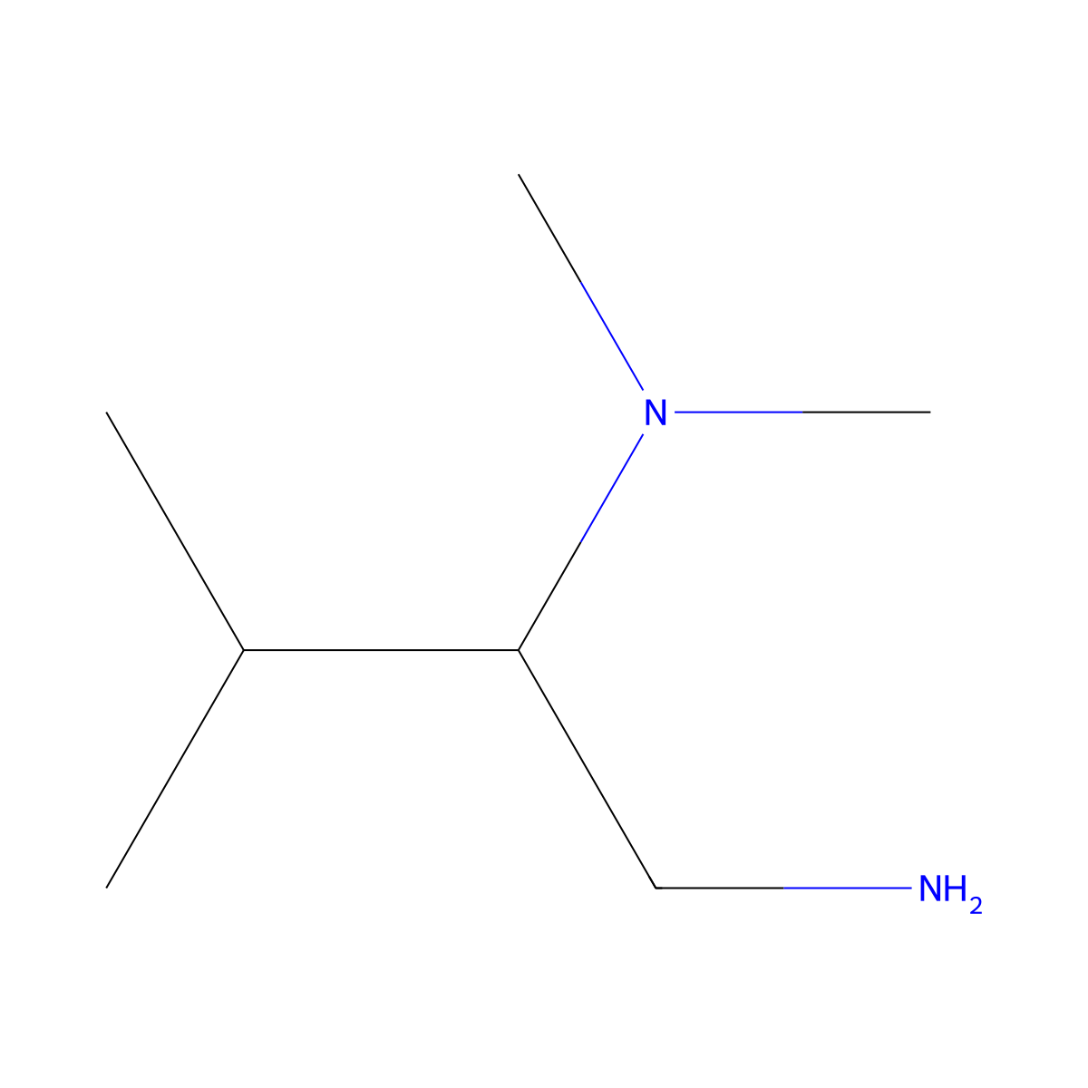 (1-Amino-3-methylbutan-2-yl)dimethylamine molecular structure, CAS 19764-61-5