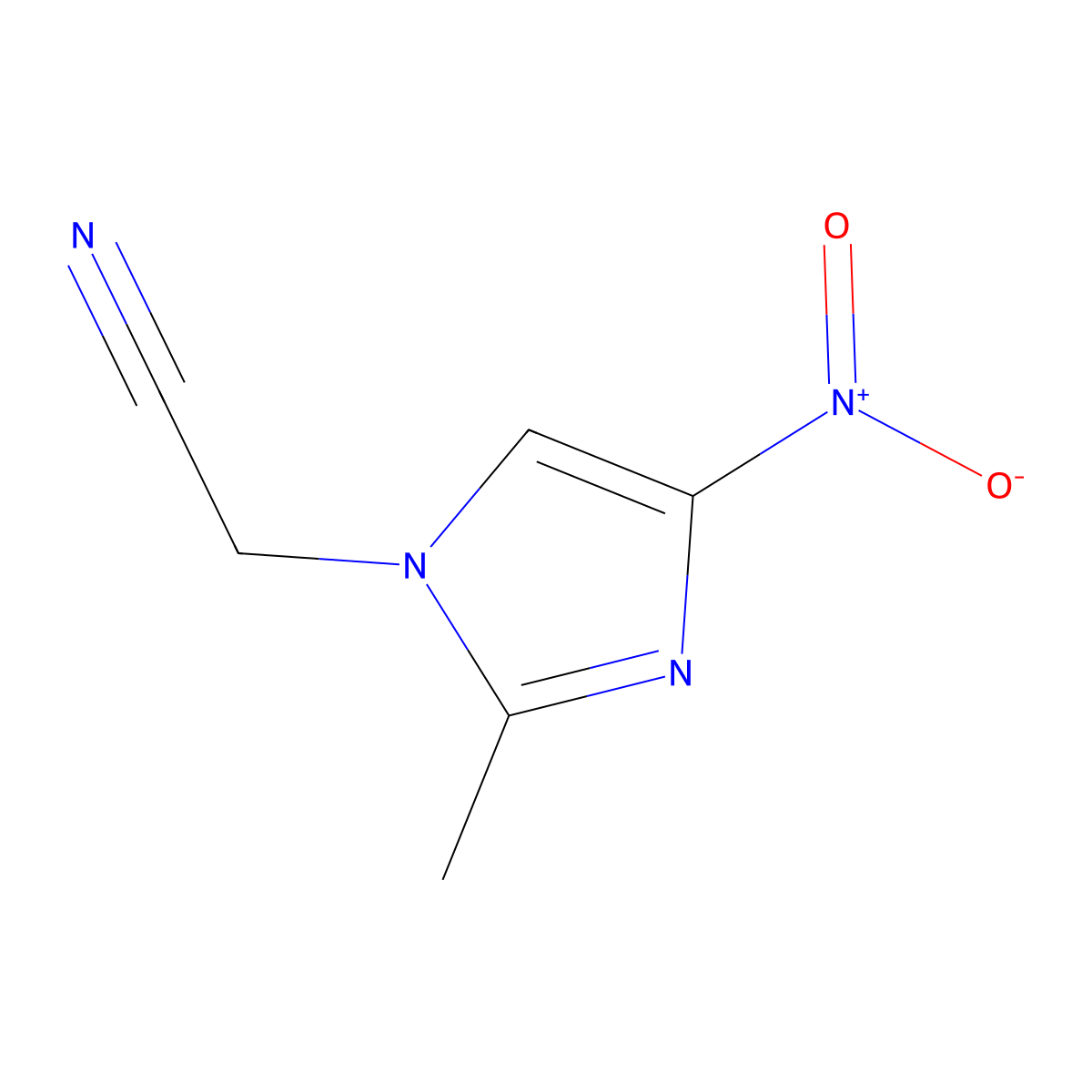 Imidazole, 1-(cyanomethyl)-2-methyl-4-nitro- molecular structure, CAS 19765-08-3