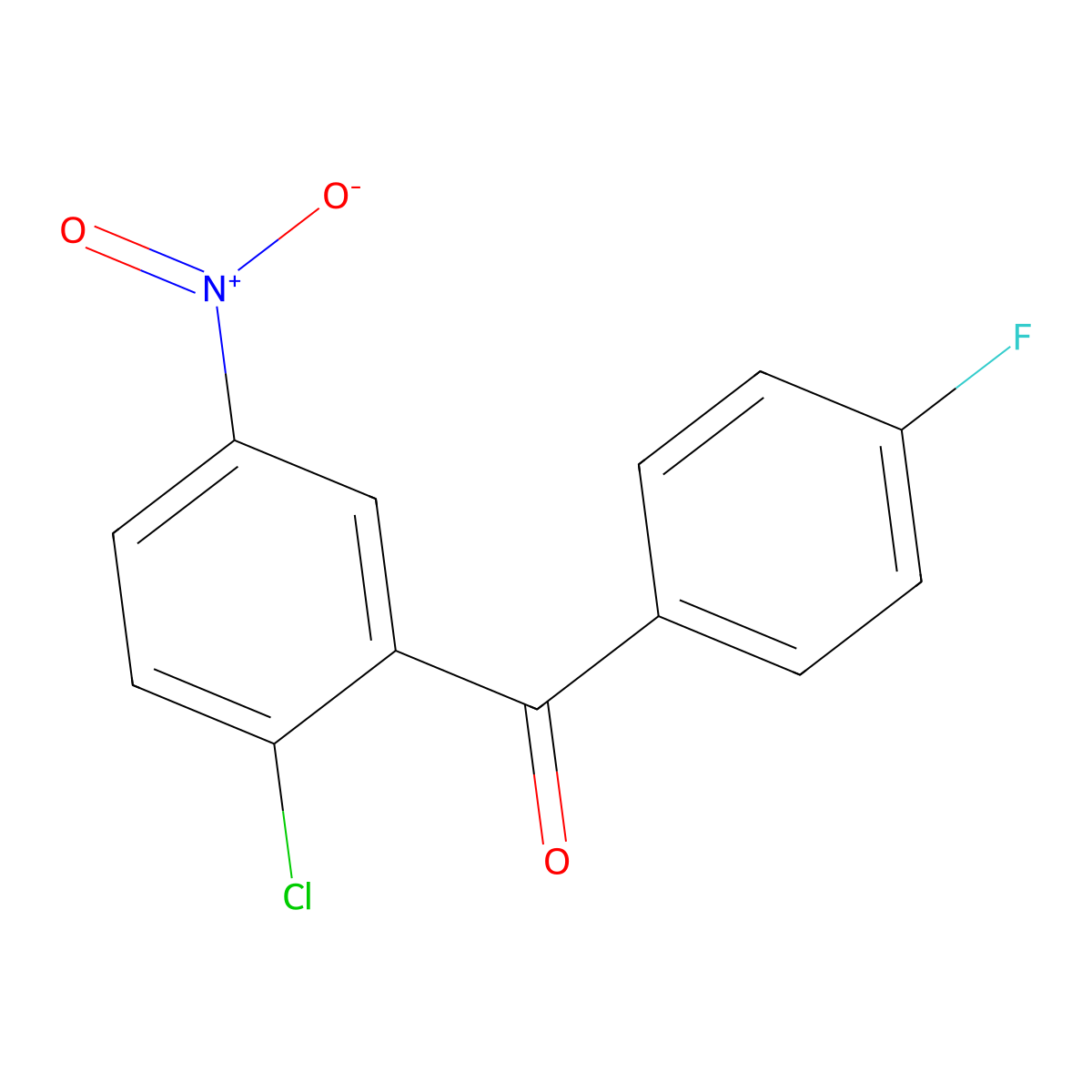Methanone, (2-chloro-5-nitrophenyl)(4-fluorophenyl)- molecular structure, CAS 197653-87-5