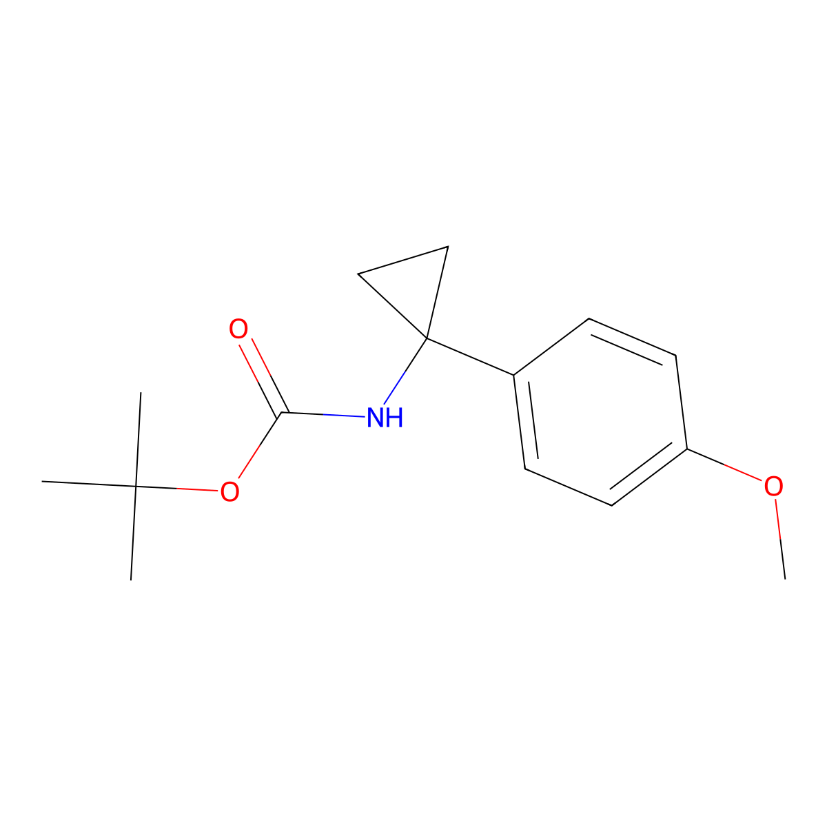 tert-Butyl N-[1-(4-methoxyphenyl)cyclopropyl]carbamate molecular structure, CAS 197655-12-2