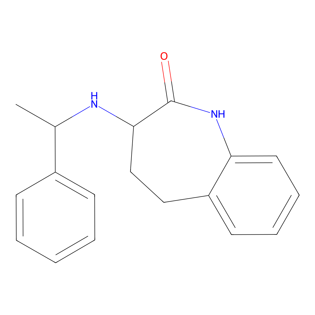 (S)-3-(((S)-1-Phenylethyl)amino)-4,5-dihydro-1H-benzo[b]azepin-2(3H)-one molecular structure, CAS 197658-50-7