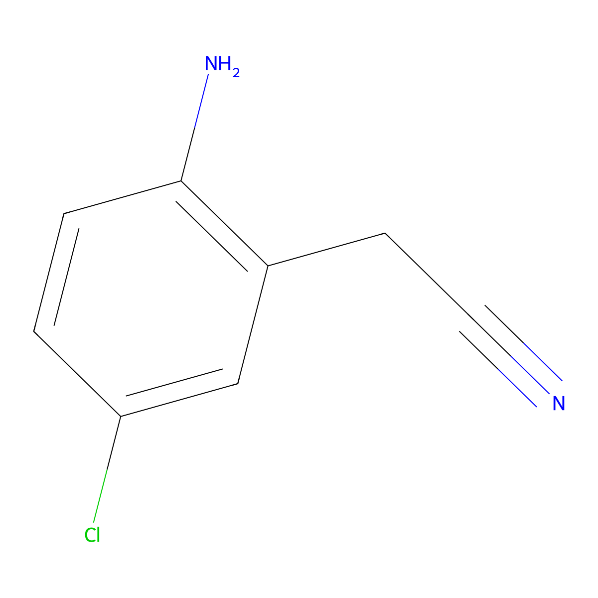 2-(2-Amino-5-chlorophenyl)acetonitrile molecular structure, CAS 197659-75-9
