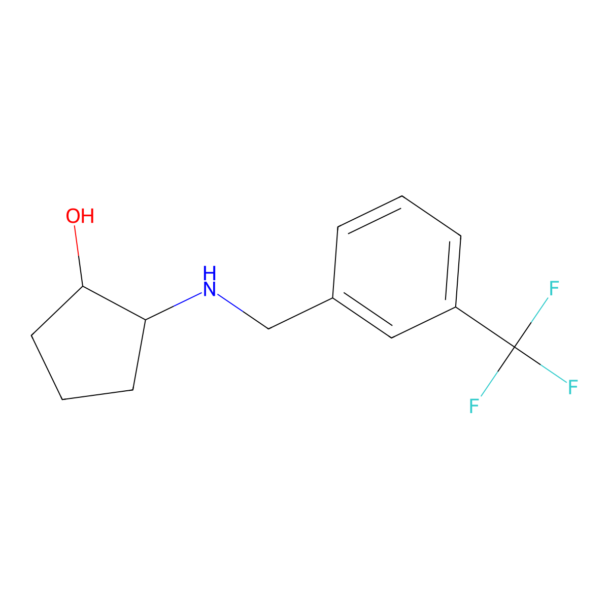 (1S,2S)-2-({[3-(trifluoromethyl)phenyl]methyl}amino)cyclopentan-1-ol molecular structure, CAS 1976694-83-3
