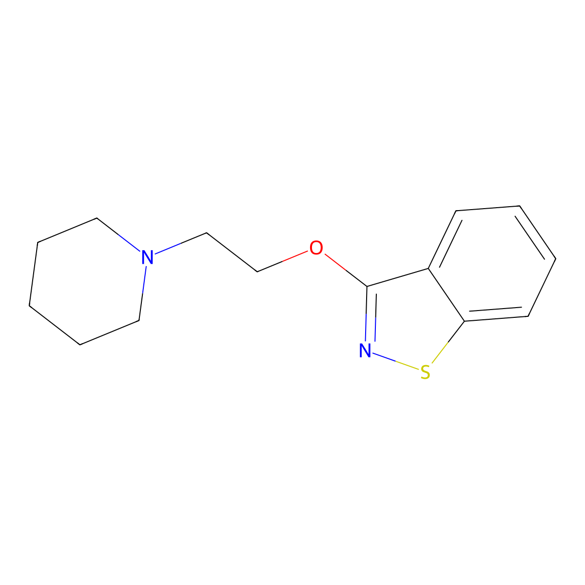 3-[2-(Piperidin-1-YL)ethoxy]-1,2-benzisothiazole molecular structure, CAS 19767-25-0