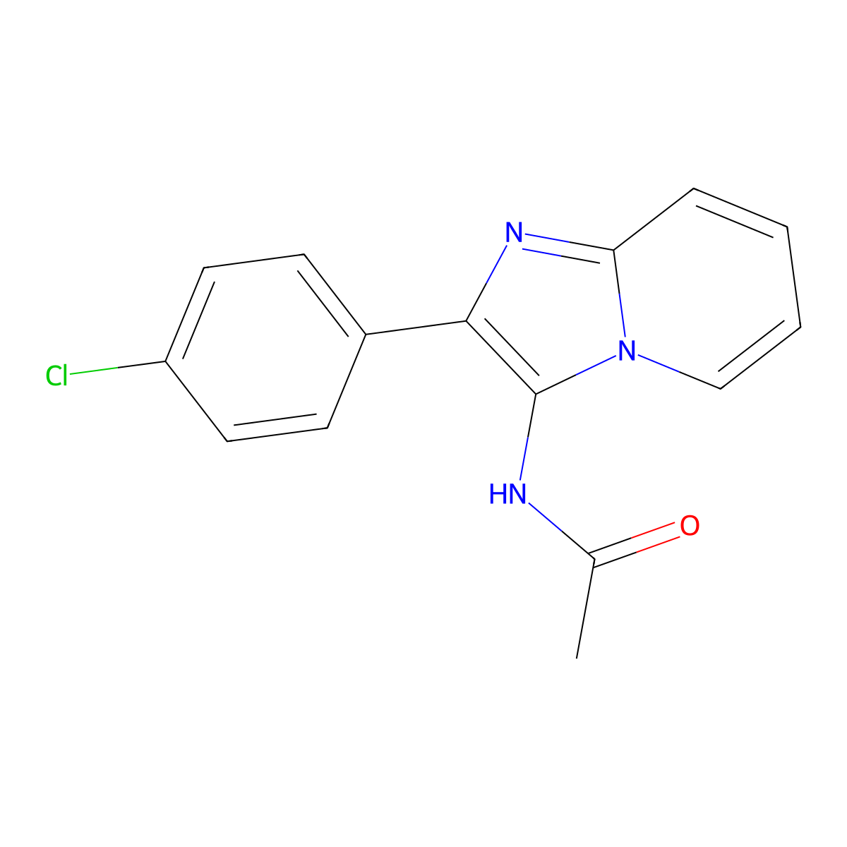 N-[2-(4-chlorophenyl)imidazo[1,2-a]pyridin-3-yl]acetamide molecular structure, CAS 19768-68-4