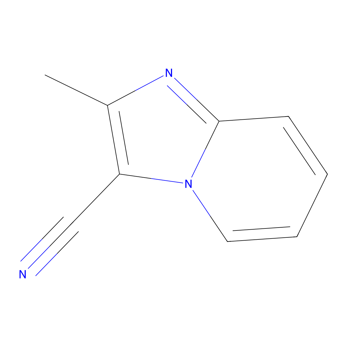 Imidazo(1,2-a)pyridine-3-carbonitrile, 2-methyl- molecular structure, CAS 19768-70-8
