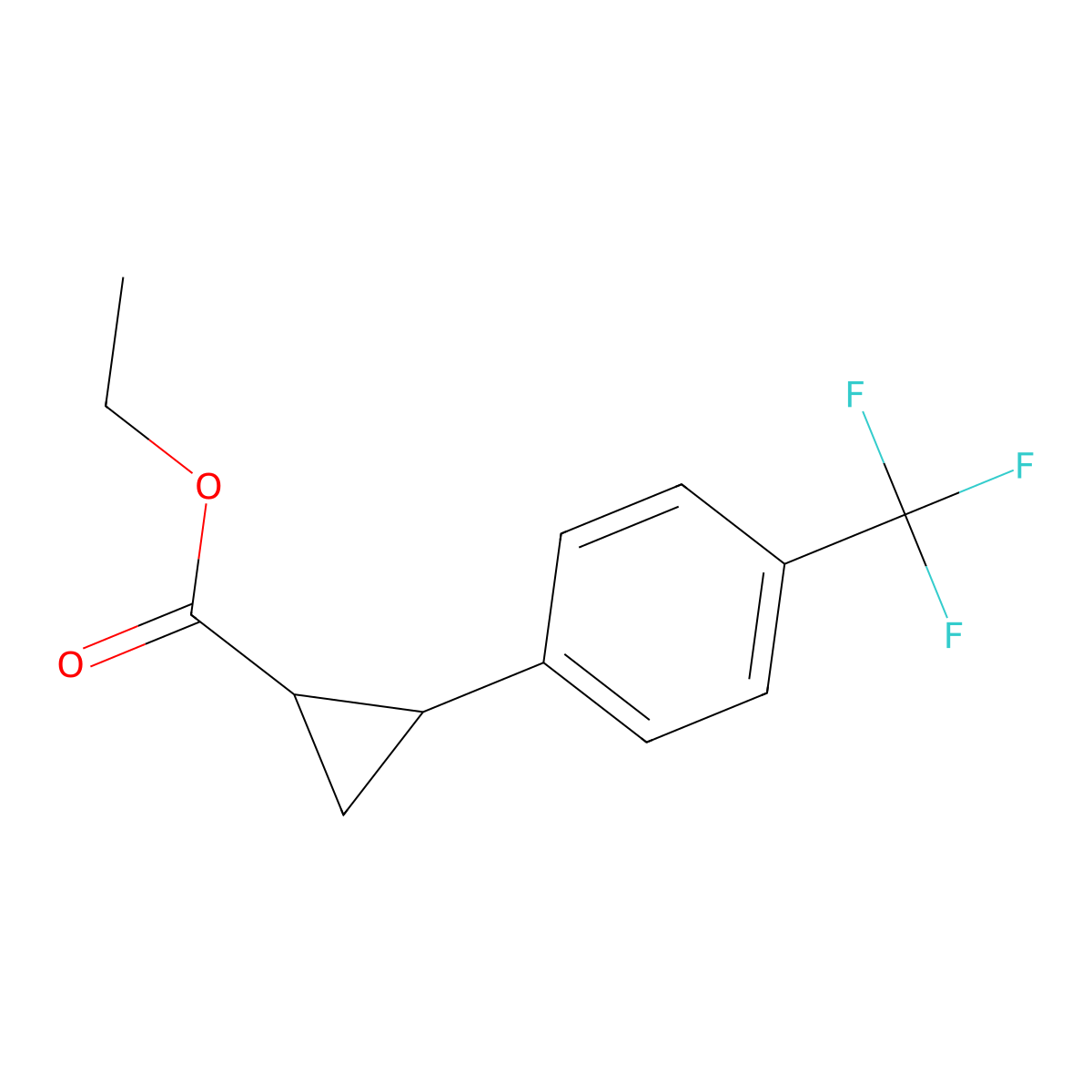 2-[4-(Trifluoromethyl)phenyl]cyclopropanecarboxylic acid ethyl ester molecular structure, CAS 1977-60-2