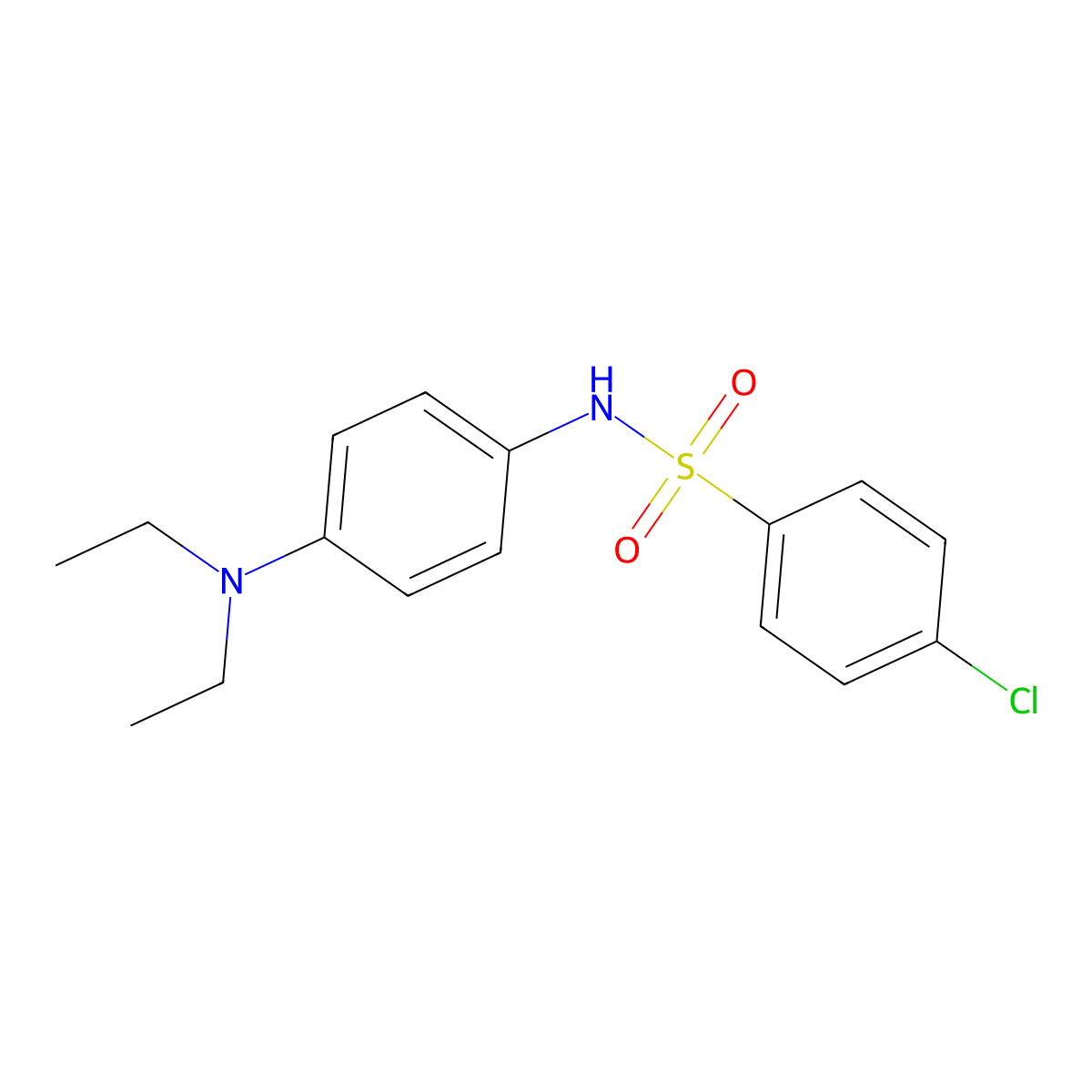 4-chloro-N-[4-(diethylamino)phenyl]benzenesulfonamide molecular structure, CAS 19770-77-5