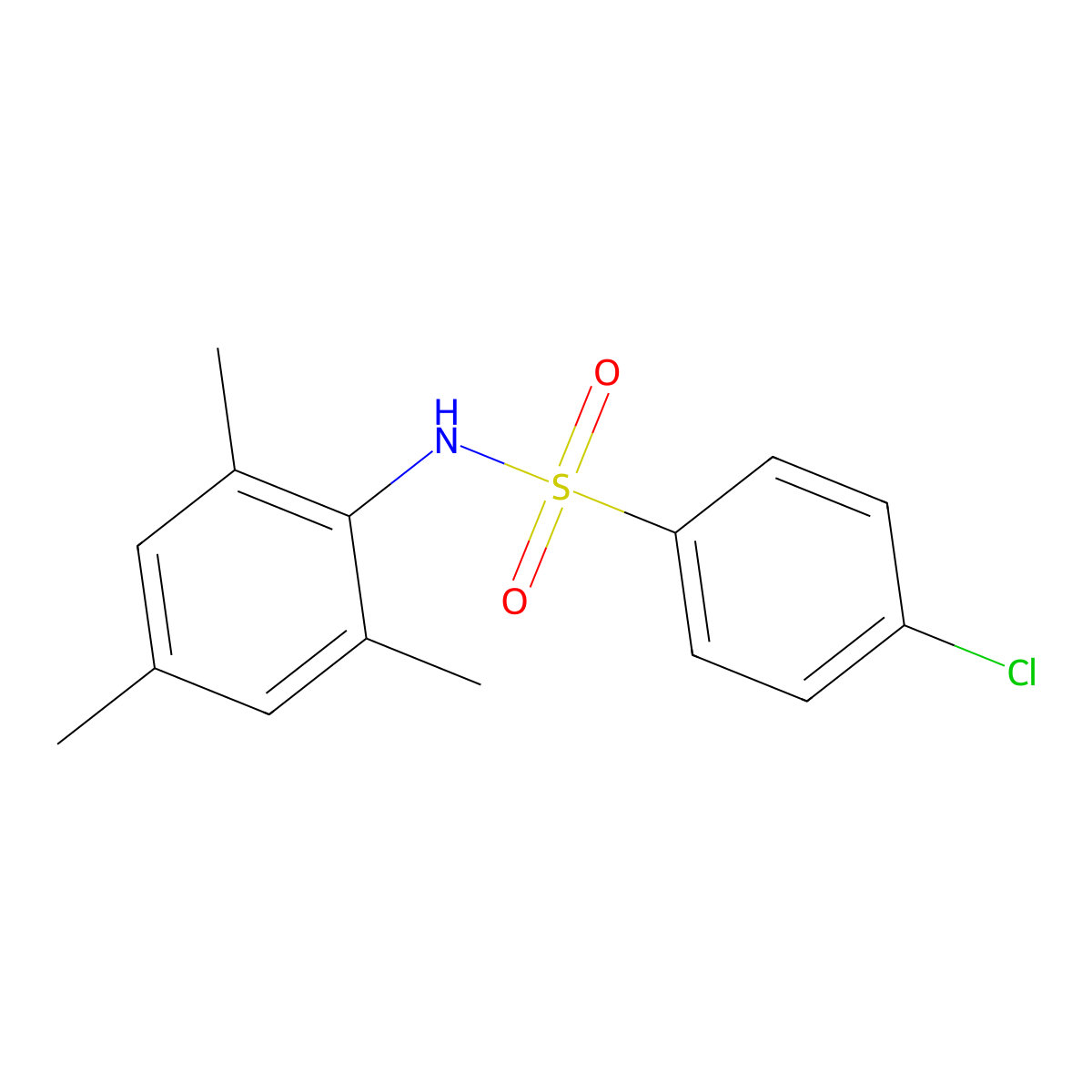 4-chloro-N-mesitylbenzenesulfonamide molecular structure, CAS 197704-21-5