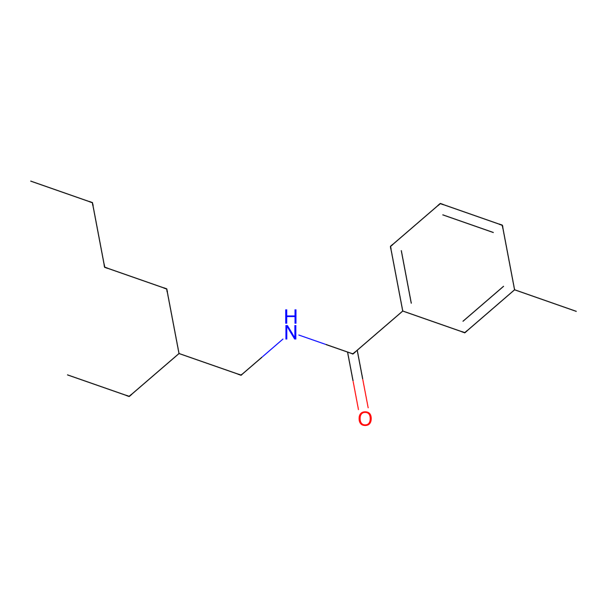 N-(2-ethylhexyl)-3-methylbenzamide molecular structure, CAS 197717-57-0