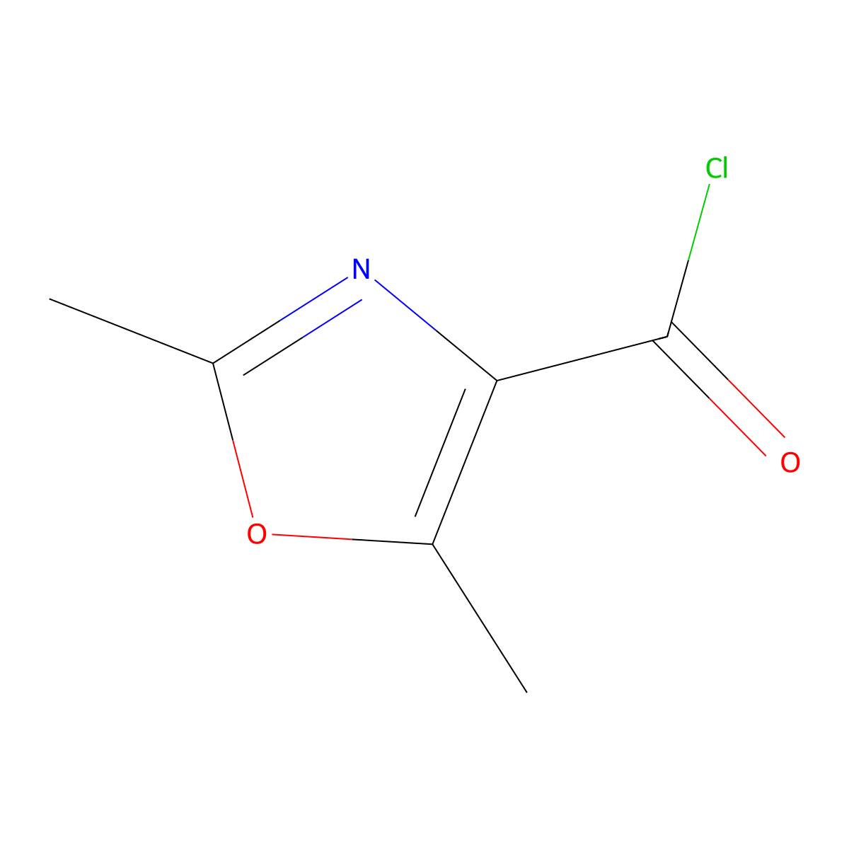 2,5-Dimethyl-1,3-oxazole-4-carbonyl chloride molecular structure, CAS 197719-27-0