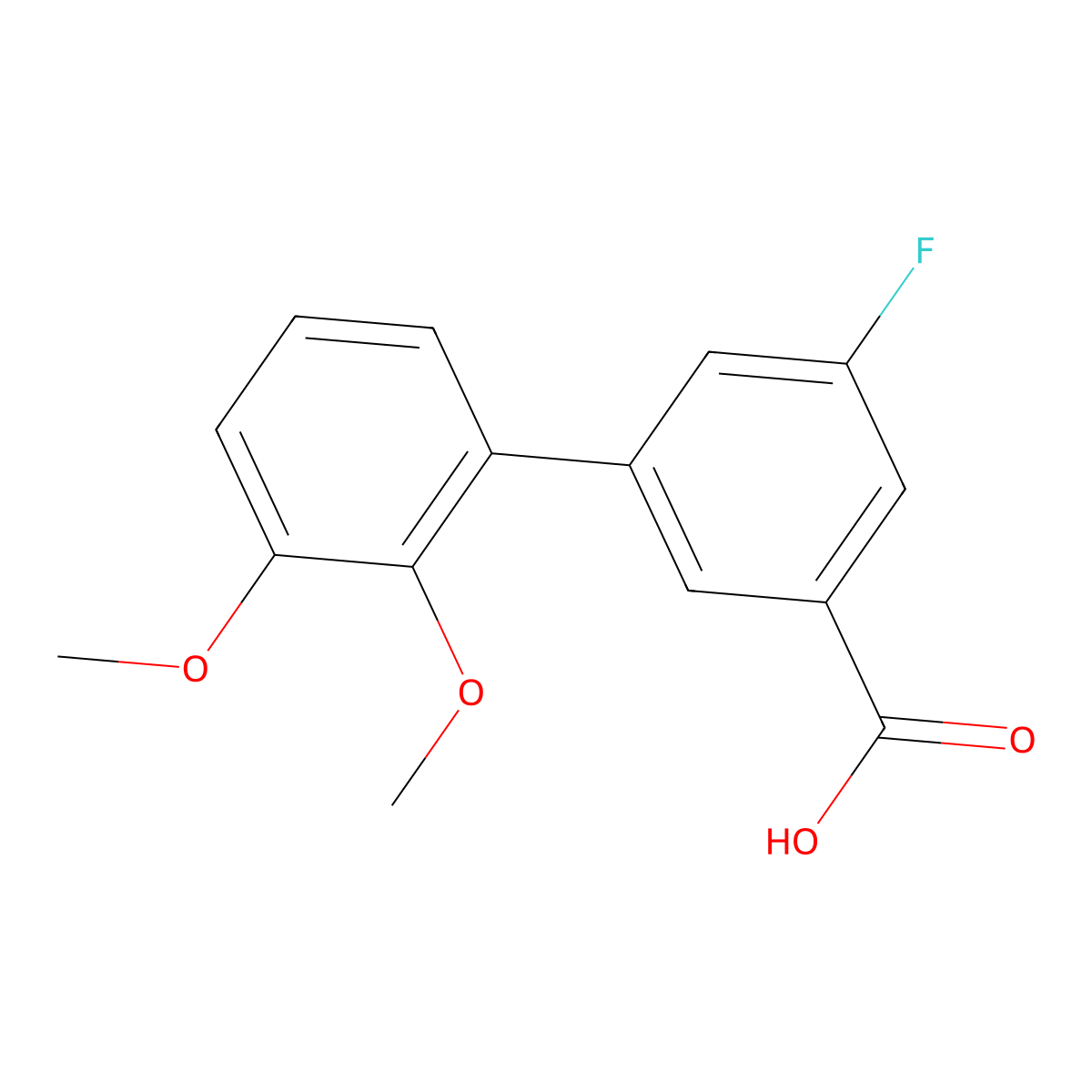 5-Fluoro-2',3'-dimethoxy[1,1'-biphenyl]-3-carboxylic acid molecular structure, CAS 1977224-49-9