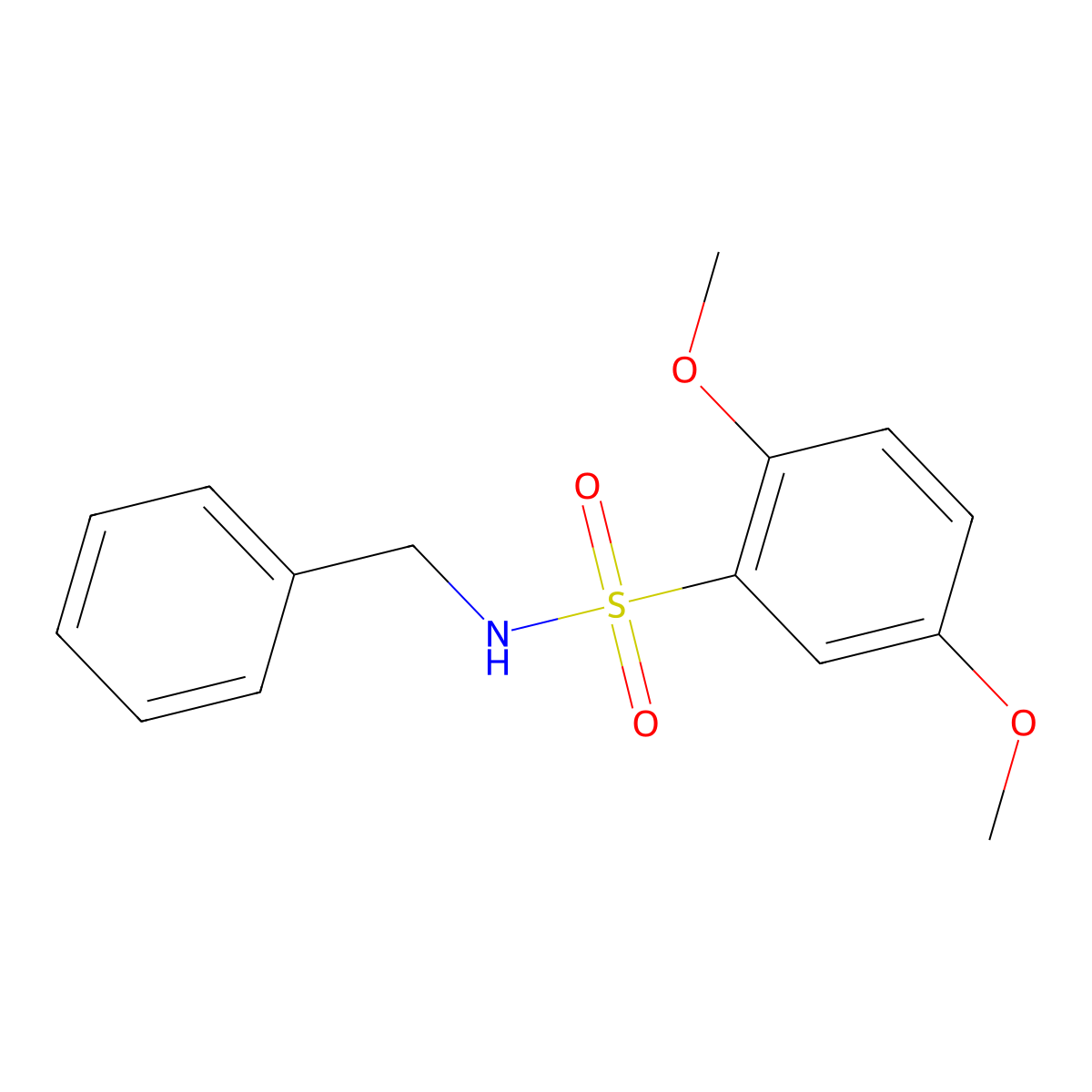 N-benzyl-2,5-dimethoxybenzenesulfonamide molecular structure, CAS 197727-60-9