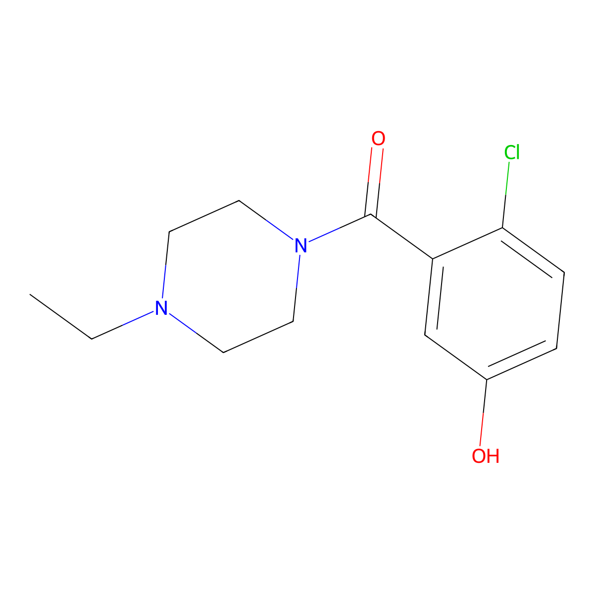 (2-Chloro-5-hydroxyphenyl)(4-ethyl-1-piperazinyl)methanone molecular structure, CAS 1977278-51-5