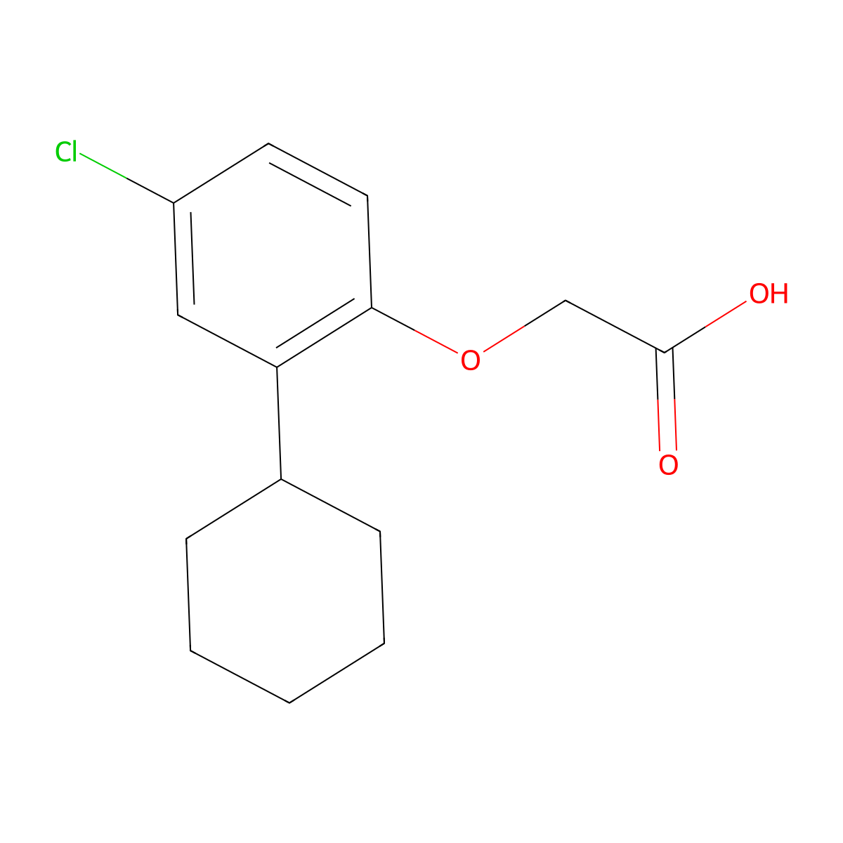 2-(4-Chloro-2-cyclohexylphenoxy)acetic acid molecular structure, CAS 19774-97-1