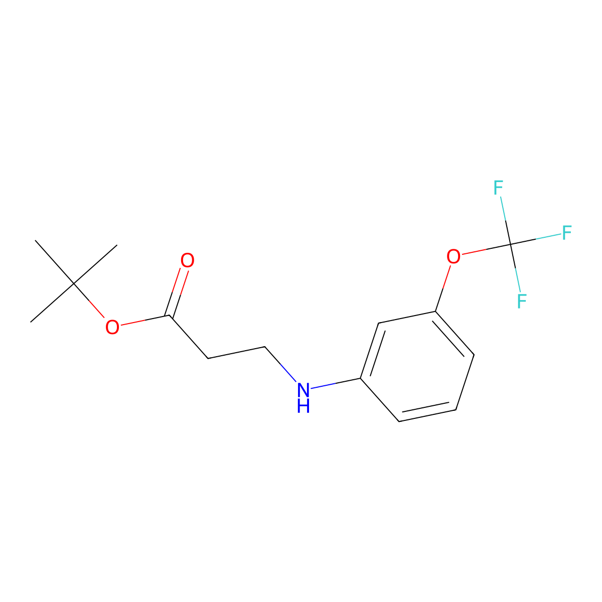 Tert-butyl 3-{[3-(trifluoromethoxy)phenyl]amino}propanoate molecular structure, CAS 1977607-30-9
