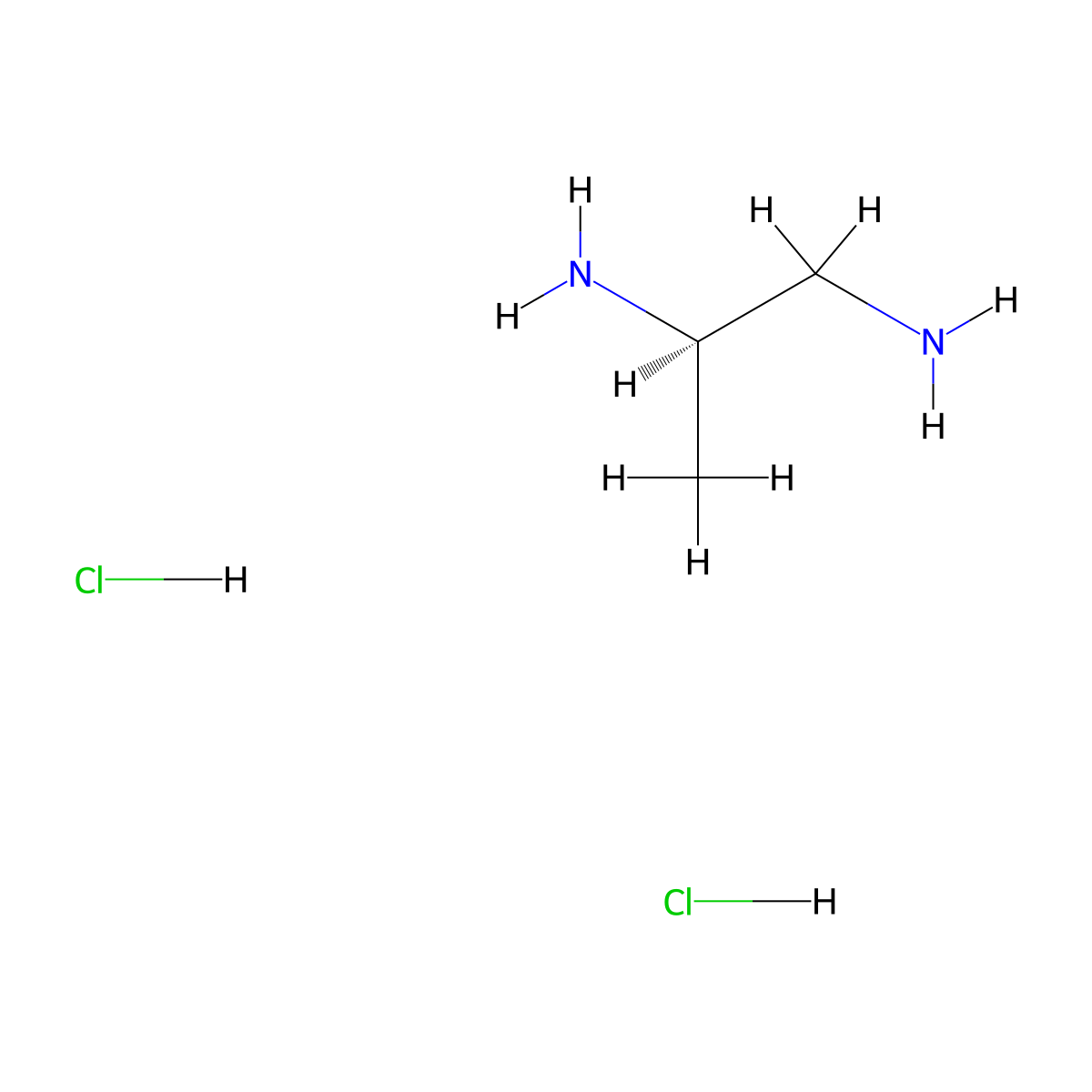 (2R)-propane-1,2-diamine dihydrochloride molecular structure, CAS 19777-67-4