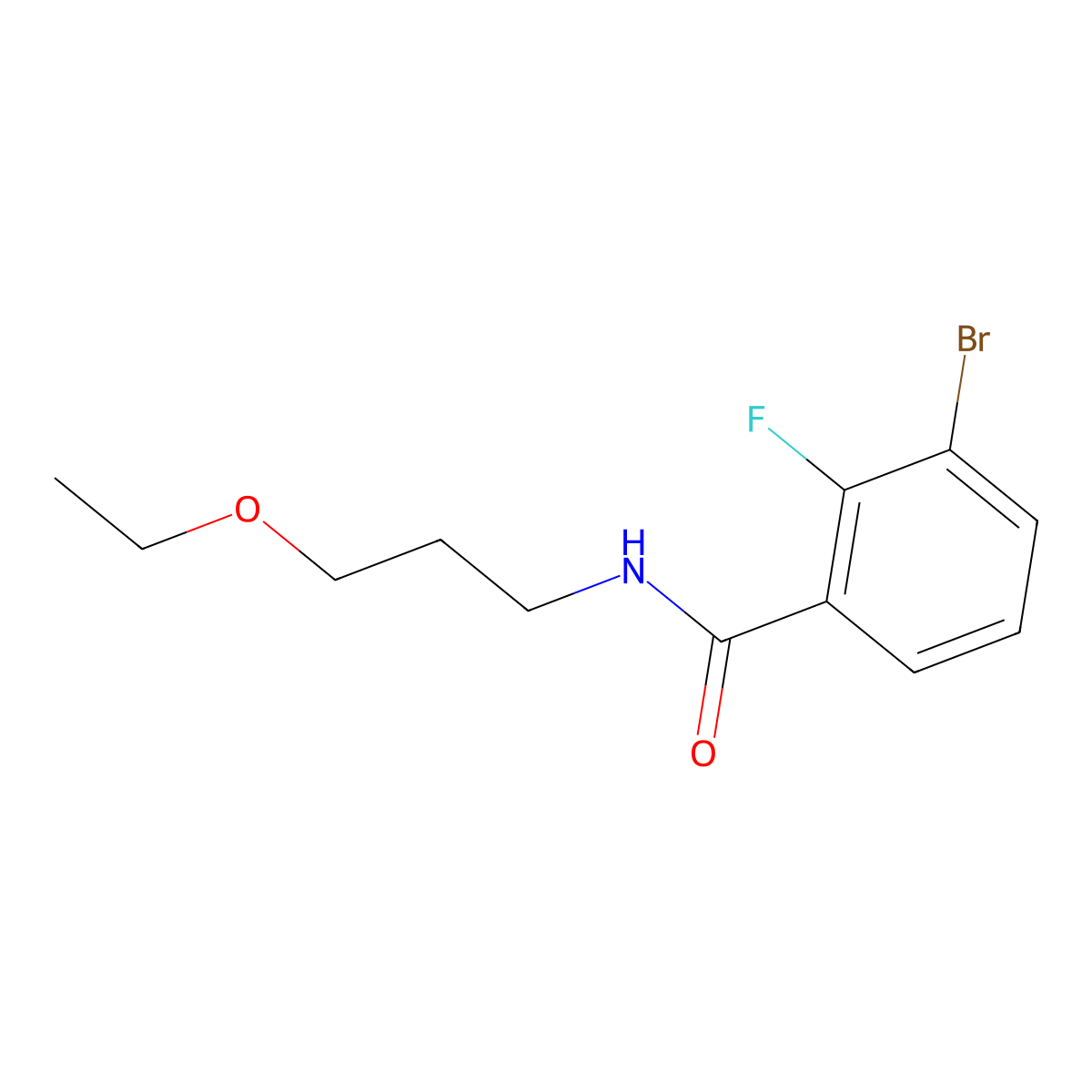 3-Bromo-N-(3-ethoxypropyl)-2-fluorobenzamide molecular structure, CAS 1977732-99-2