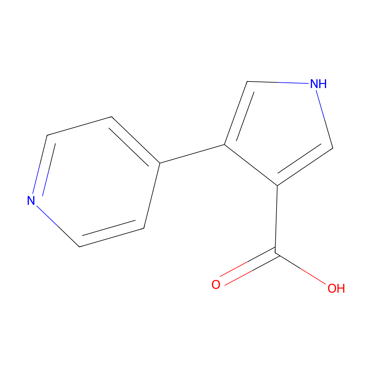 4-(Pyridin-4-yl)-1H-pyrrole-3-carboxylic acid molecular structure, CAS 197774-71-3