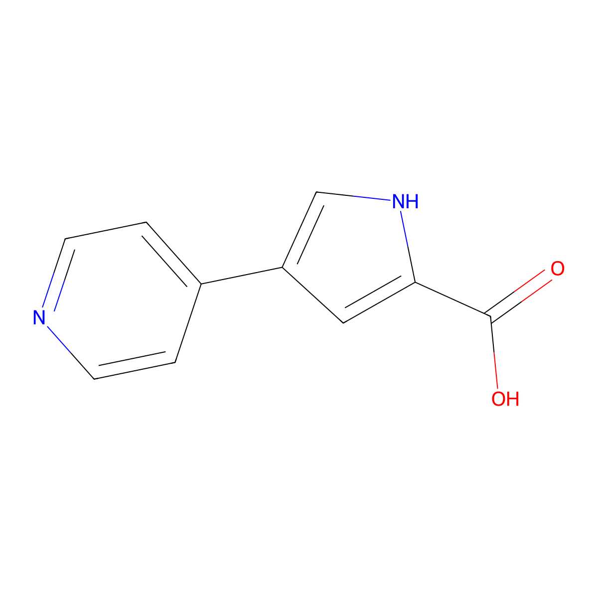 4-(Pyridin-4-yl)-1H-pyrrole-2-carboxylic acid molecular structure, CAS 197775-26-1